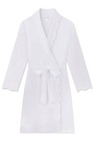 Pima Scallop Robe in Soft White | Lake Pajamas