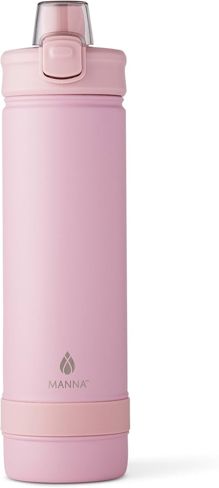Manna Push Stainless Steel Bottle with Push-open Locking Lid and Sipping Spout - 26 Oz - Rose Pow... | Amazon (US)