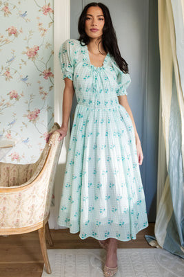 Jessie Dress in Bloom Gingham 5X | Ivy City Co