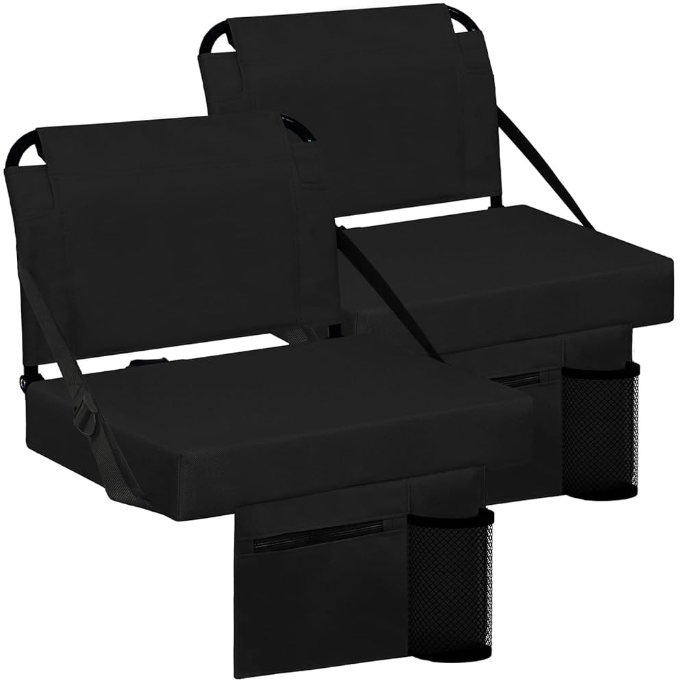 Stadium Seat for Bleachers with Back Support and Wide Padded Cushion Stadium Chair - Includes Sho... | Amazon (US)