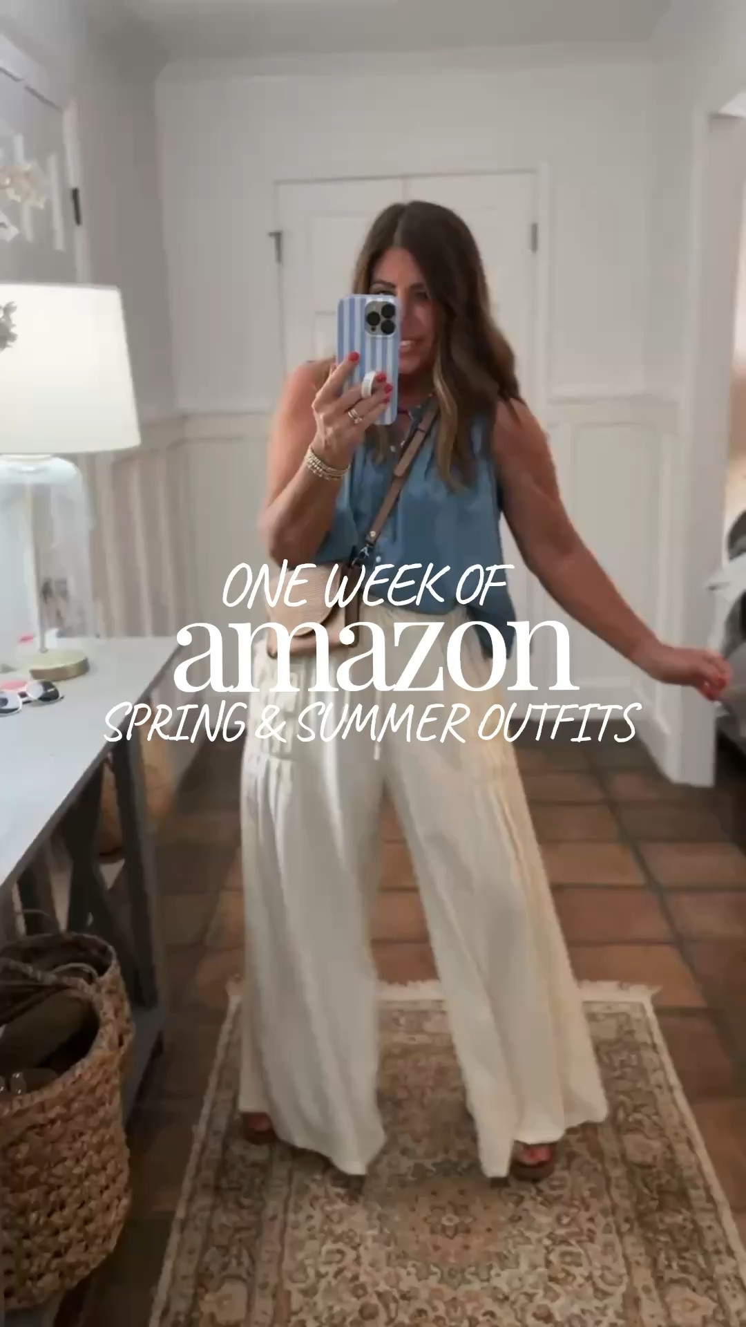 One week of Amazon outfits- perfect for the beach, vacation & more!

High rise ultra wide leg linen blend pants/ size medium. I have them in this pretty off-white and blue.

High-rise wide leg 100% cotton gauze, pants/size medium 

Look for less drawstring, jeans/size large. They are super lightweight and so comfy.! Great quality

Rust coral wide leg pull on linen blend pants/ size medium (you could probably size down in these as they run a little big)

Oversized look for less denim jacket with a shirttail hemline/size medium 

White eyelet top/size medium

White look for less cotton/lace tank/size medium

Green crochet sweater vest/size medium

100% cotton camp style button-down shirt/size large

Look for less oversized denim jacket, in green/size large

Long denim vest/size medium 

 Oversized denim look for less jacket- the best quality and so cute. I love the wash. I love everything about it. I’m wearing a size large. I could have definitely done my true size medium. This is such a great staple for your closet.

Cropped look for less T in light heathered gray  is 95% cotton/5% spandex. They look just like the free people inspire tees. I’m wearing my true size medium.

#LTKSaleAlert #LTKMidsize #LTKOver40