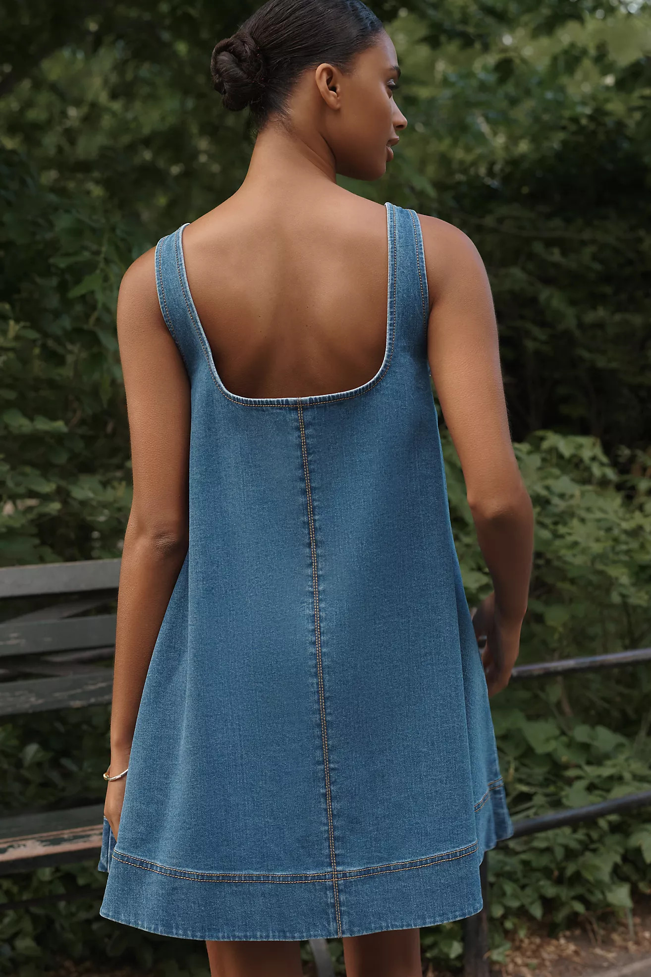 Maeve Keiko Denim Mini Dress | Anthropologie (US)