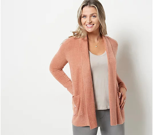 Barefoot Dreams CozyChic Lite Saddle-Sleeve Cardi - QVC.com | QVC