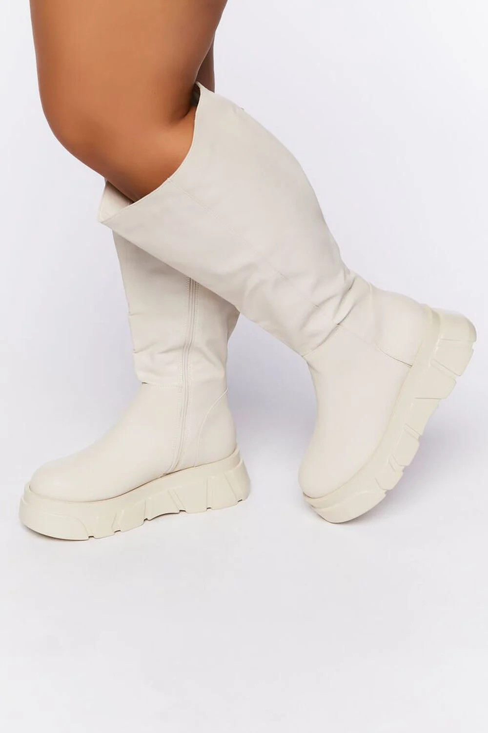 Faux Leather Calf-High Boots (Wide) | Forever 21 (US)