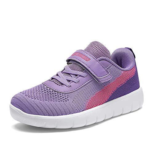 DREAM PAIRS Boys Girls Shoes Kids Tennis EZ-Ons MagicZips Athletic Running Walking Barefoot Zero Drop Sneakers,Size 11 Little Kid,Purple/Fuchsia,Zoom-K | Amazon (US)