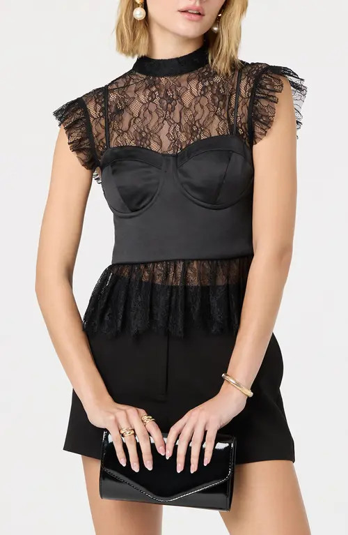 ASTR the Label Katarina Corset Top in Black at Nordstrom, Size Large | Nordstrom