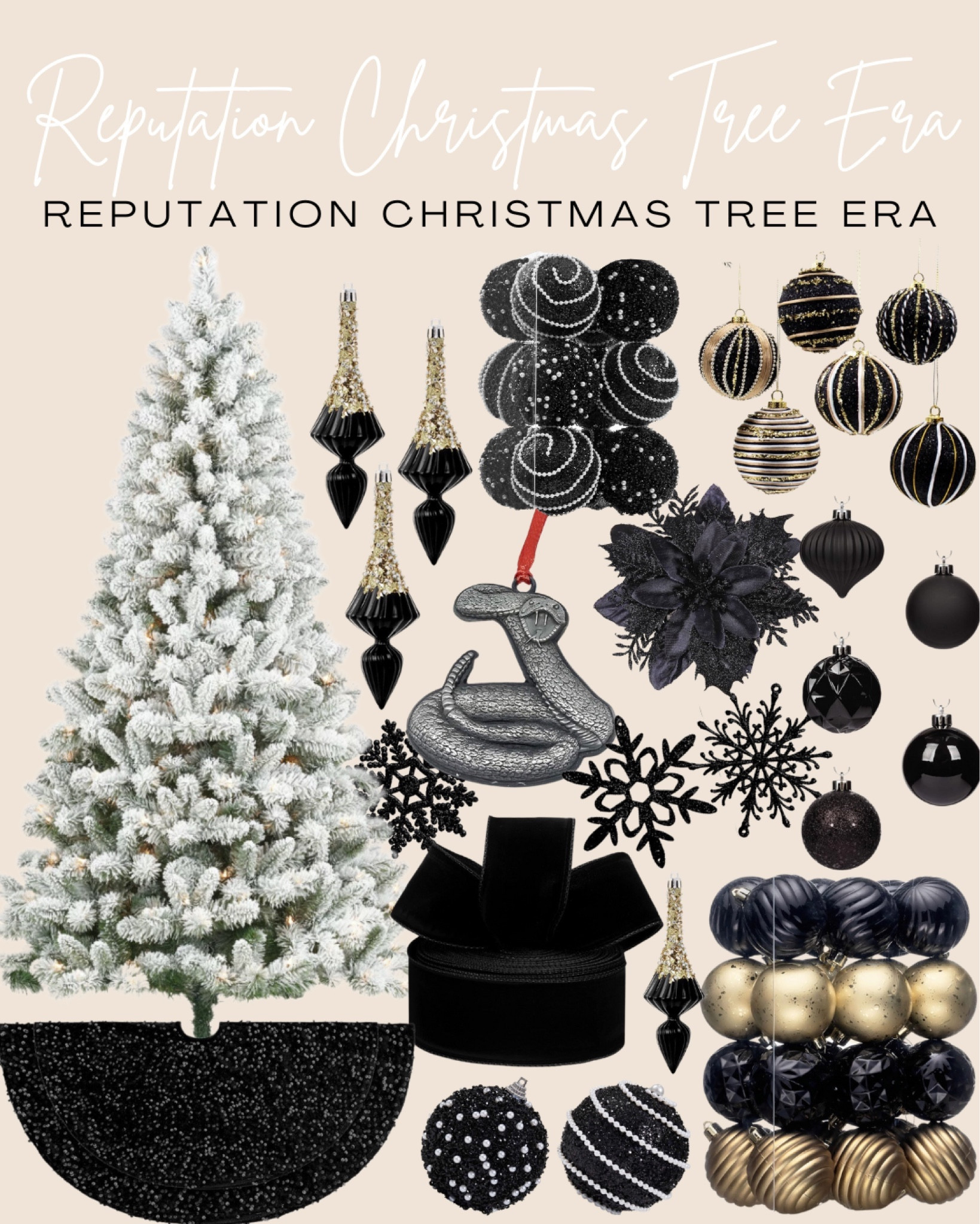 Taylor Swift Eras but make it a Christmas Tree 😍🎄 Are you ready for it… this Reputation Era tree is ready for the holiday season 🖤 

#LTKHoliday #LTKhome #LTKSeasonal