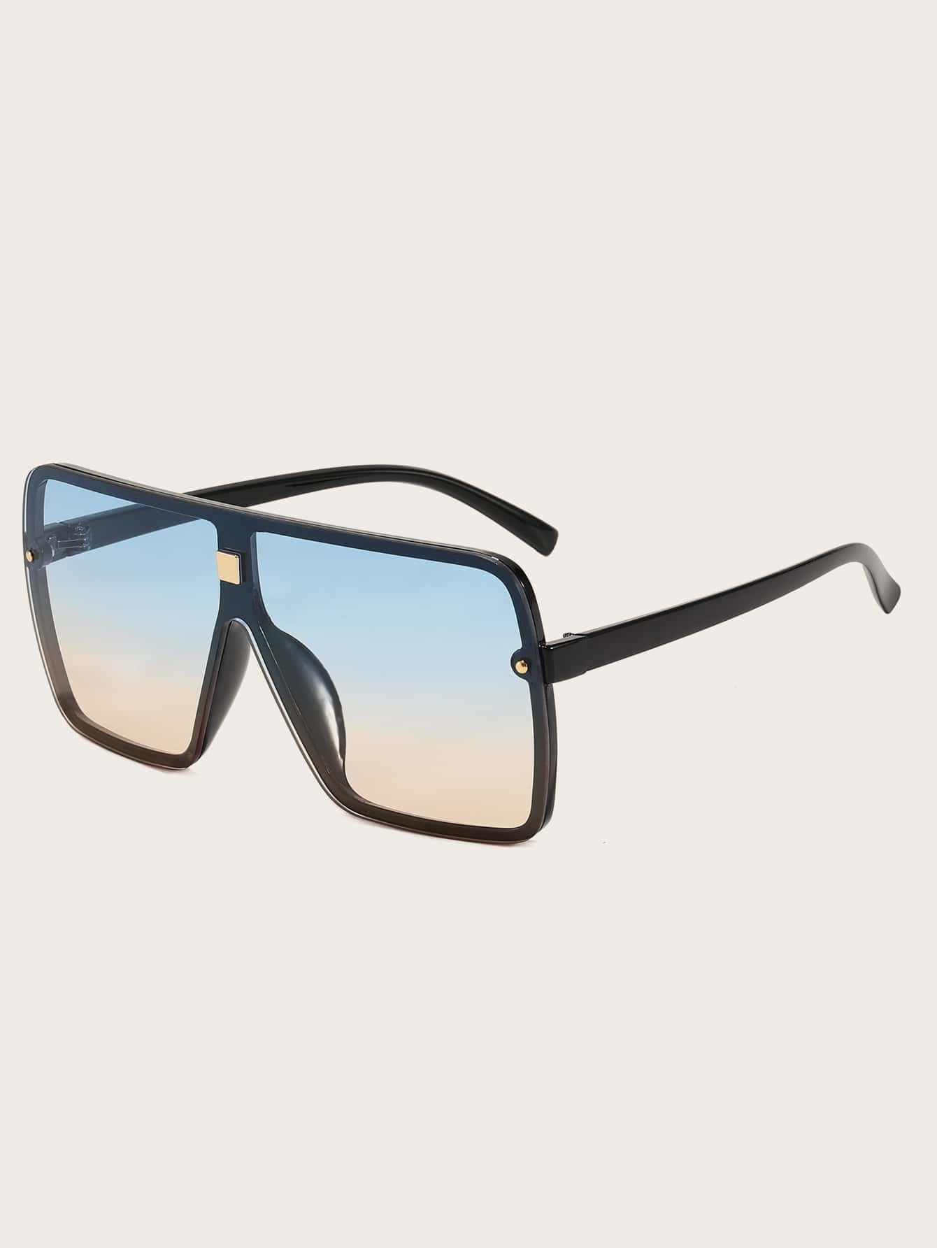 Men Flat Top Shield Fashion Glasses | SHEIN