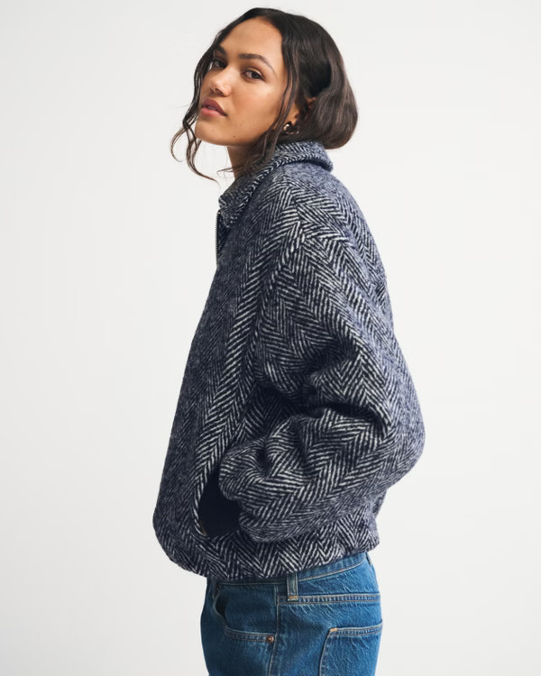 Wool-Blend Bubble Hem Coat | Abercrombie & Fitch (US)