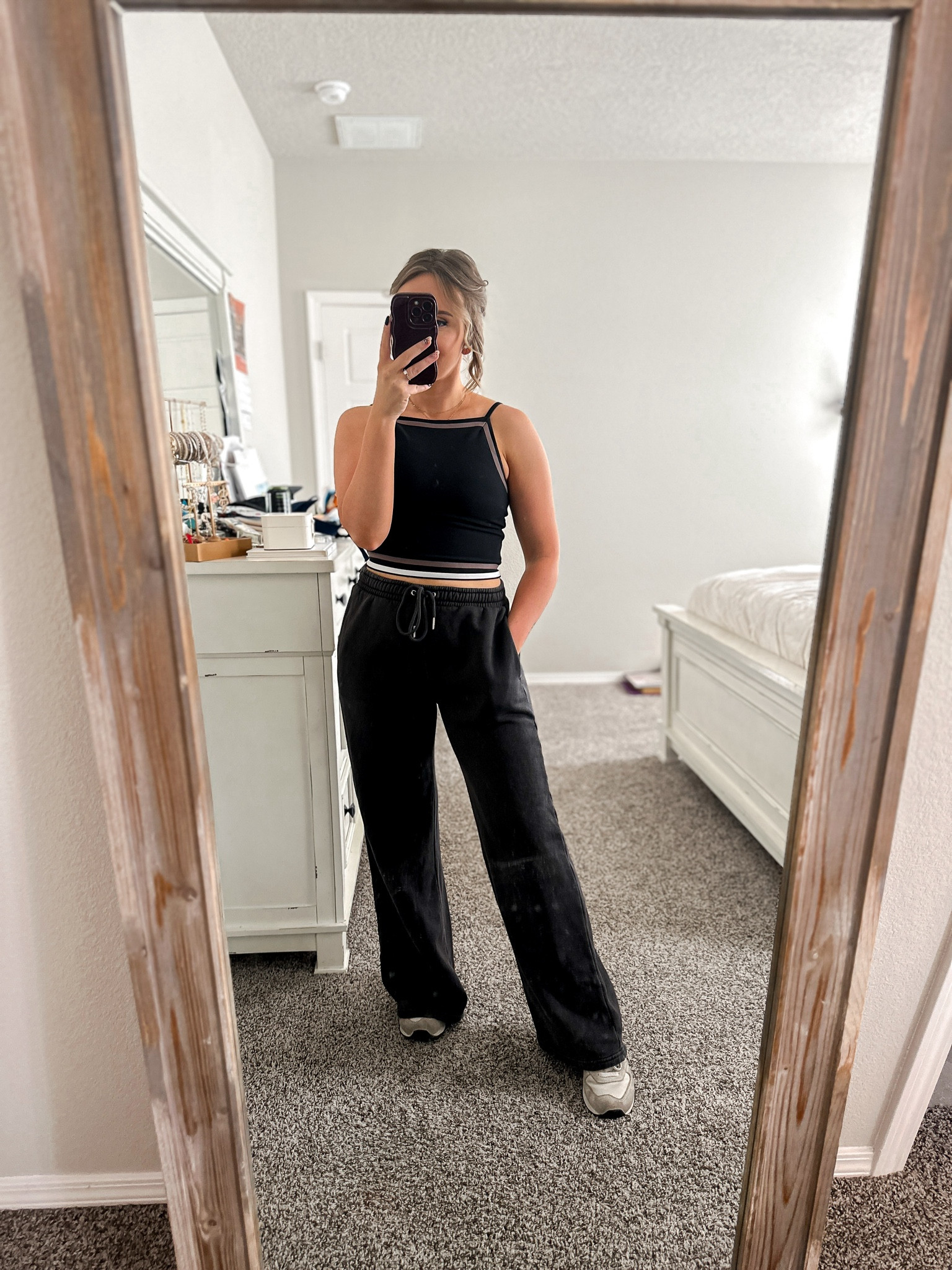 Apron Tank Sports Bra - has padding, true to size, adjustable straps

Wide Leg Lounge Pants - true to size, thick and high quality 

New Balance - true to size



Abercrombie fashion find finds outfit outfits style styles wide leg joggers pants lounge active activewear / ootd 2 comfortable / travel outfit / airplane outfit mom style affordable high quality 

#LTKFitness #LTKStyleTip #LTKTravel