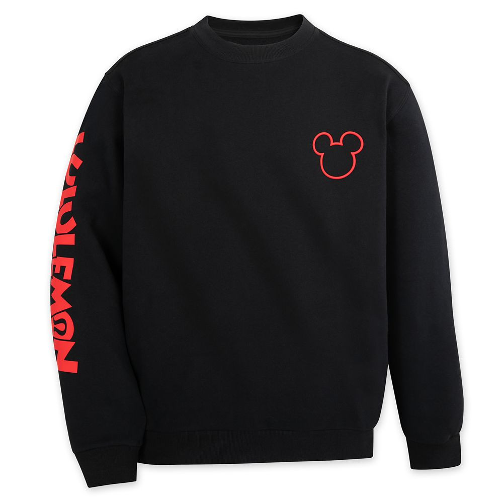 Mickey Mouse Icon Steady State Crew Pullover for Men by lululemon – Black | Disney Store