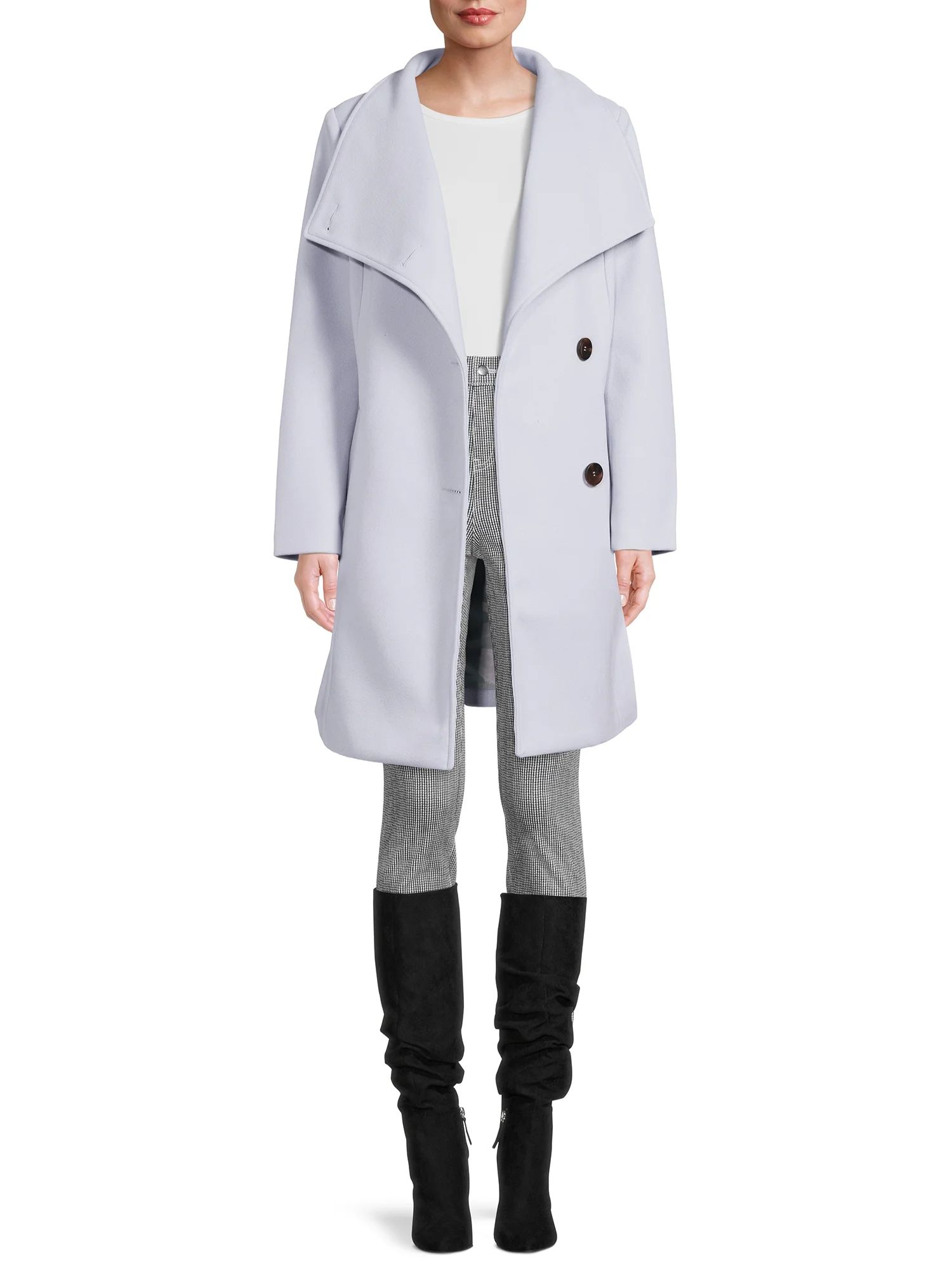 Mark Alan Women's Long Wool Belted Wrap Coat - Walmart.com | Walmart (US)