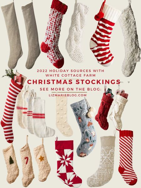 Cozy cottage farmhouse Christmas stockings. There are a lot more now on my blog: lizmarieblog.com

#LTKHoliday #LTKSeasonal #LTKhome