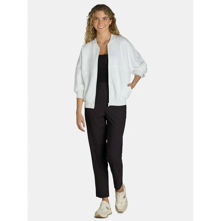 Avia Women's Fleece Bomber Zip-Up Sweatshirt, Sizes XS-XXXL - Walmart.com | Walmart (US)