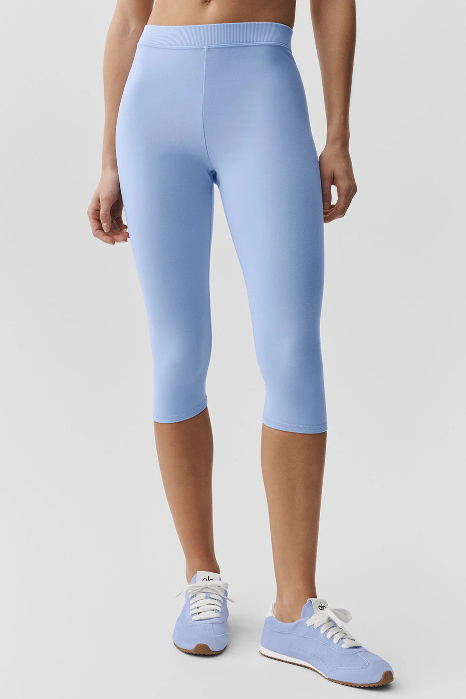Alosoft High-Waist Iconic 90's Capri Pants in Light Provence Blue, Size: Small | Alo Yoga