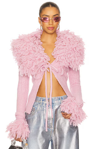 THE ATTICO Front Tie Cardigan in Pink from Revolve.com | Revolve Clothing (Global)