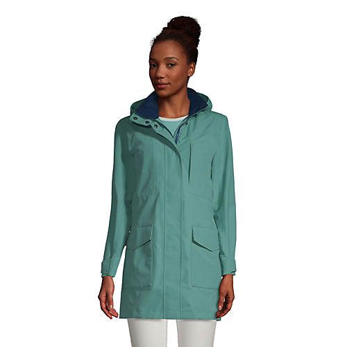 Women's Squall Hooded Waterproof Raincoat | Lands' End (US)