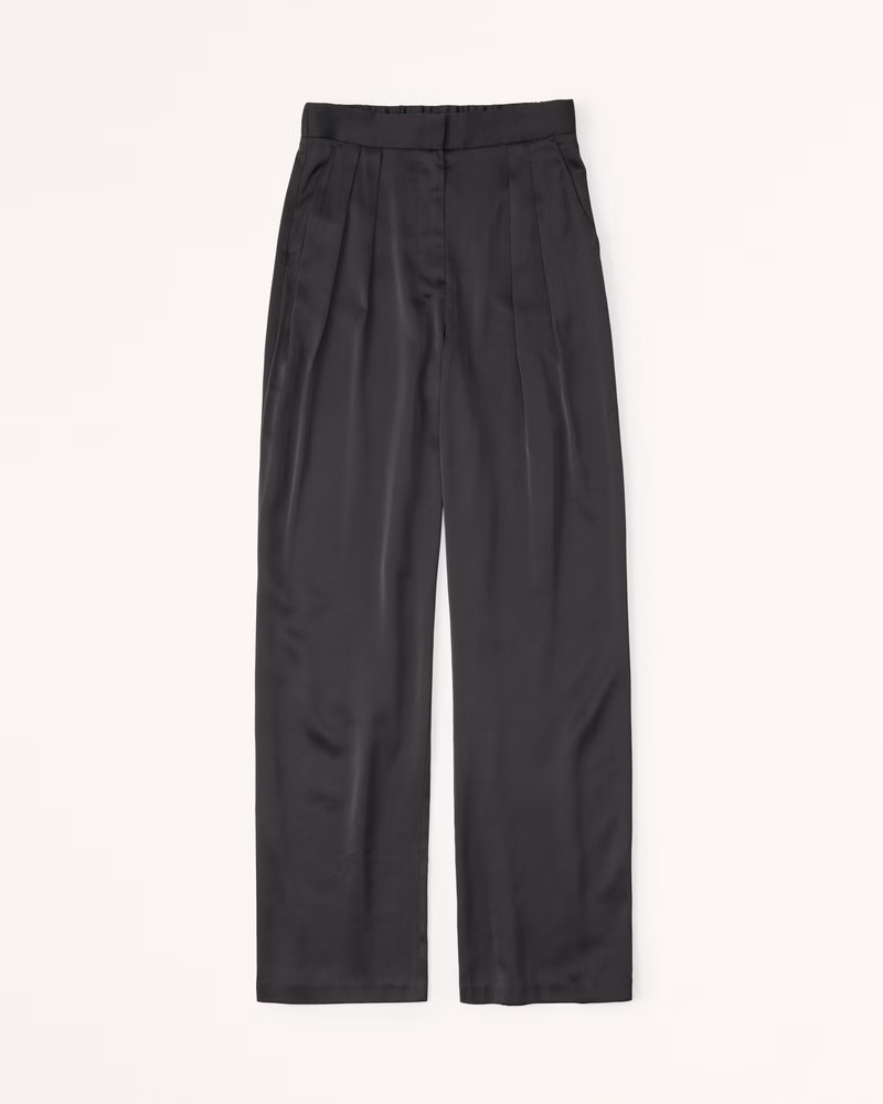 Women's A&F Sloane Satin Tailored Pant | Women's Bottoms | Abercrombie.com | Abercrombie & Fitch (US)