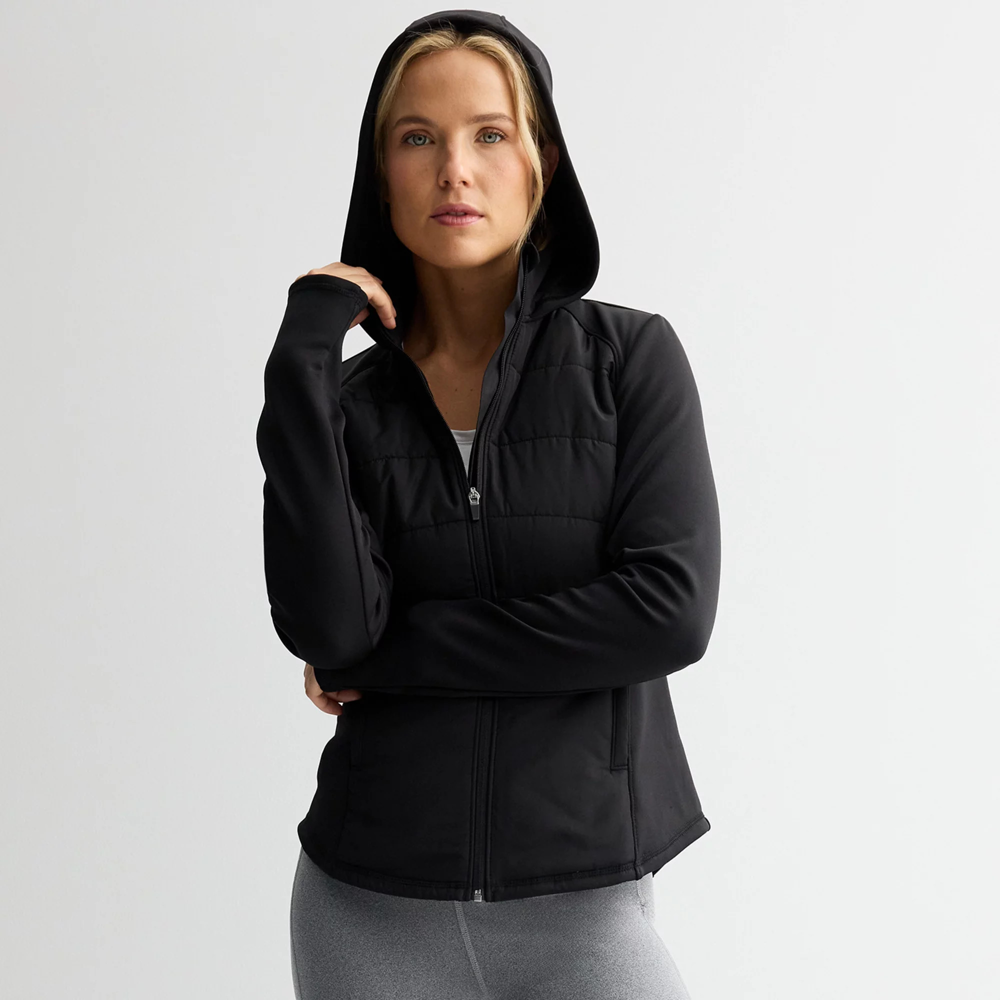 Women's Tek Gear® Hooded Mixed-Media Jacket | Kohl's