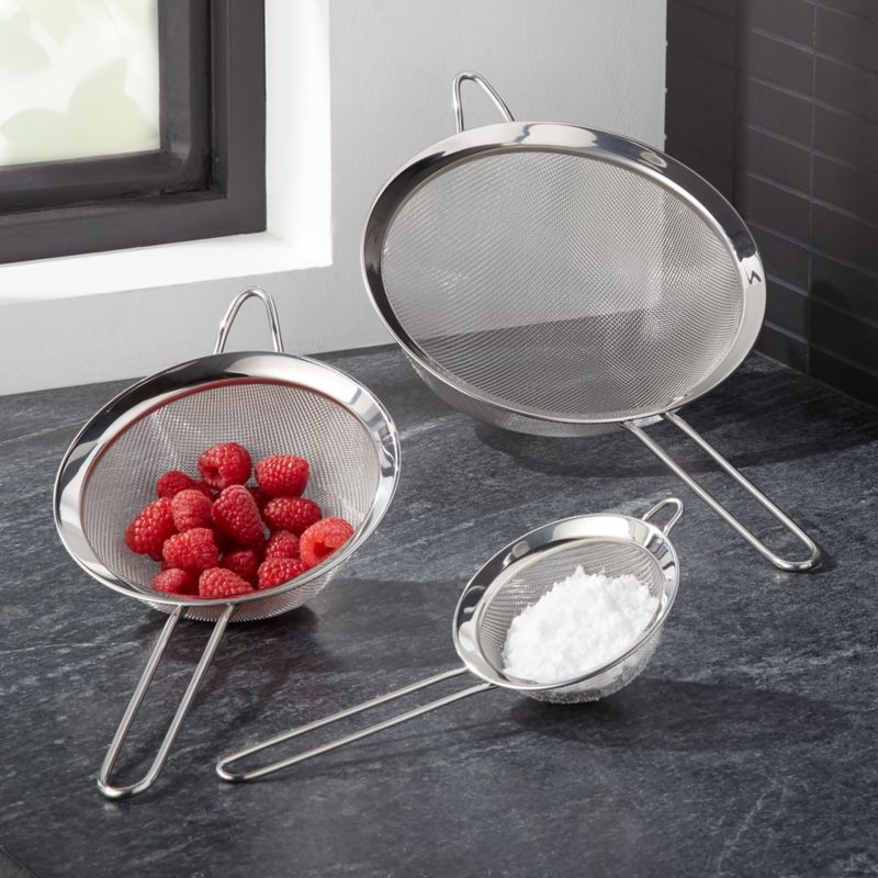 Stainless Steel Strainer-Sifter, Set of 3 + Reviews | Crate and Barrel | Crate & Barrel