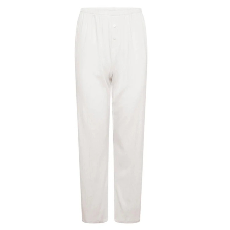 Pointelle Cotton Sleep Trouser - White | The NAP Co