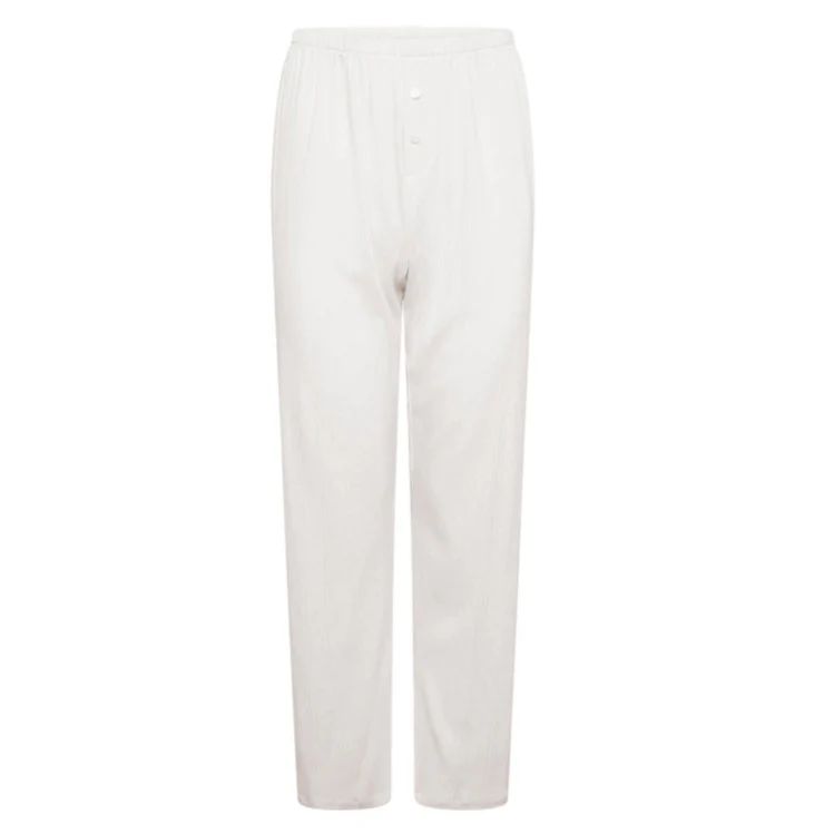 Pointelle Cotton Sleep Trouser - White | The NAP Co