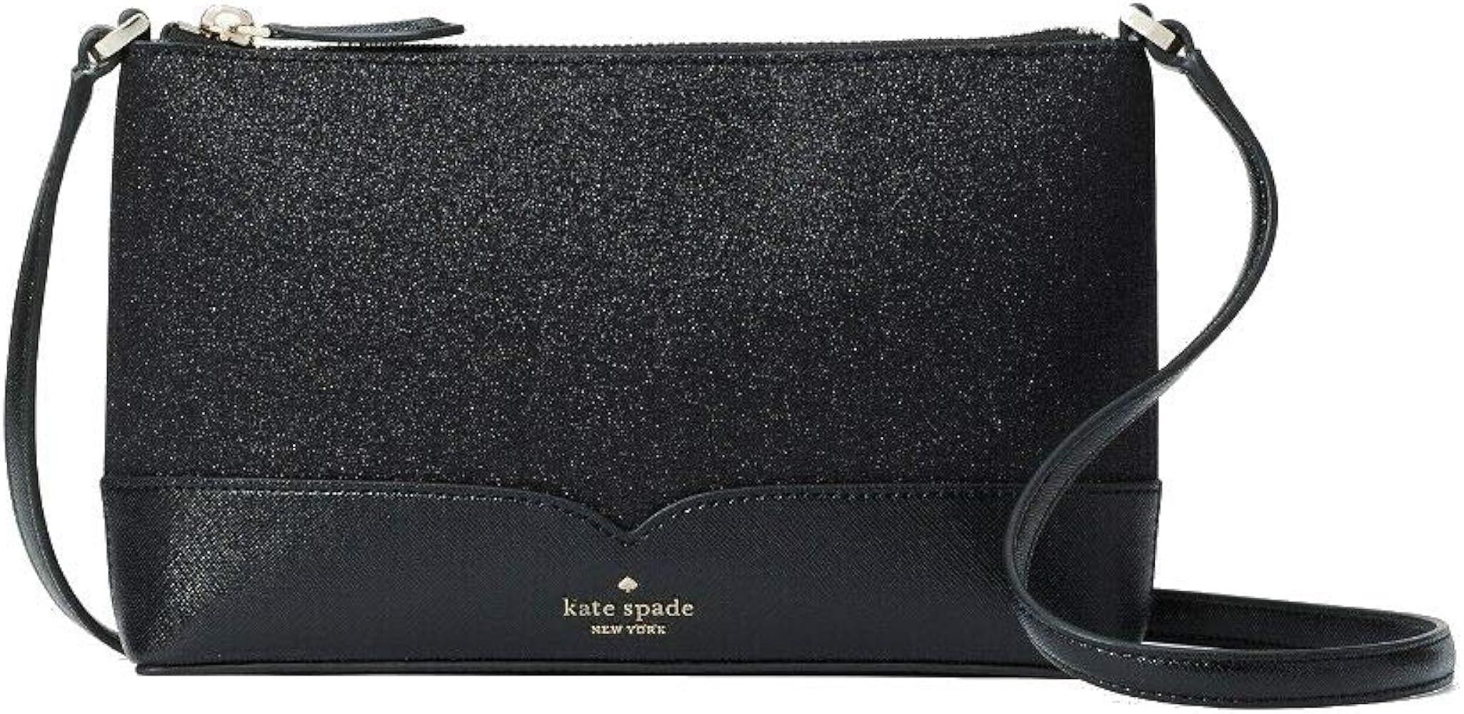 Kate Spade New York Lola Glitter Top Zip Crossbody Bag Black | Amazon (US)