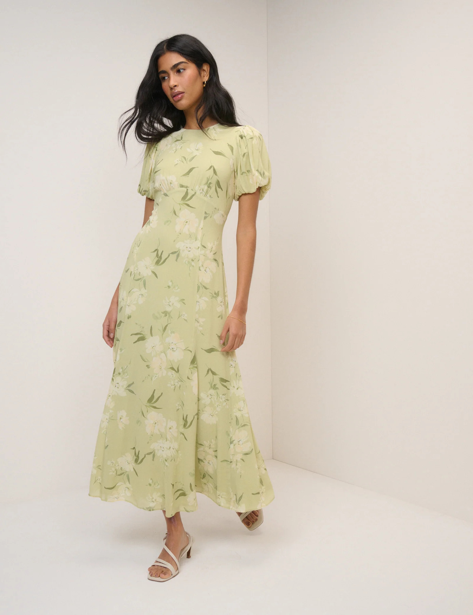 Sage Floral Chiffon Juno Maxi Dress | Nobody's Child