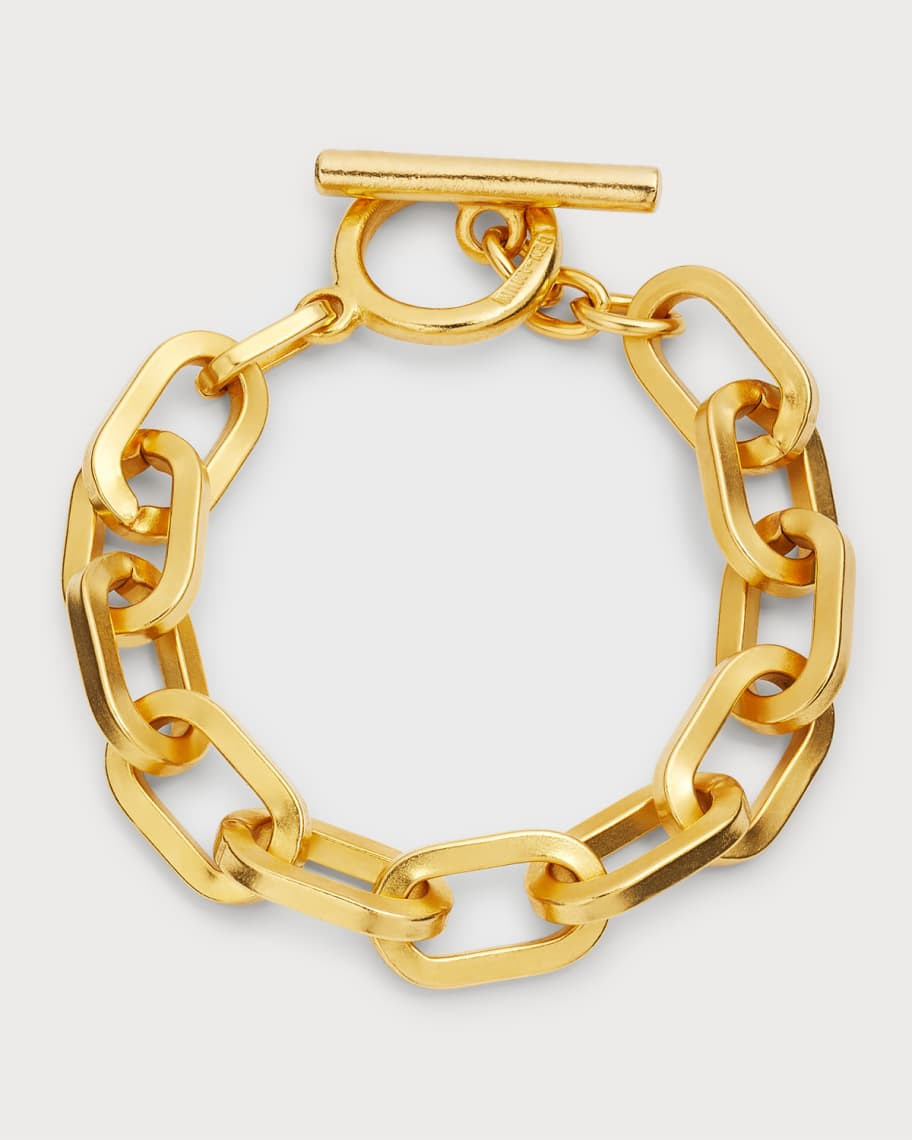 24k Gold Electroplate Oval Link Chain Bracelet | Neiman Marcus