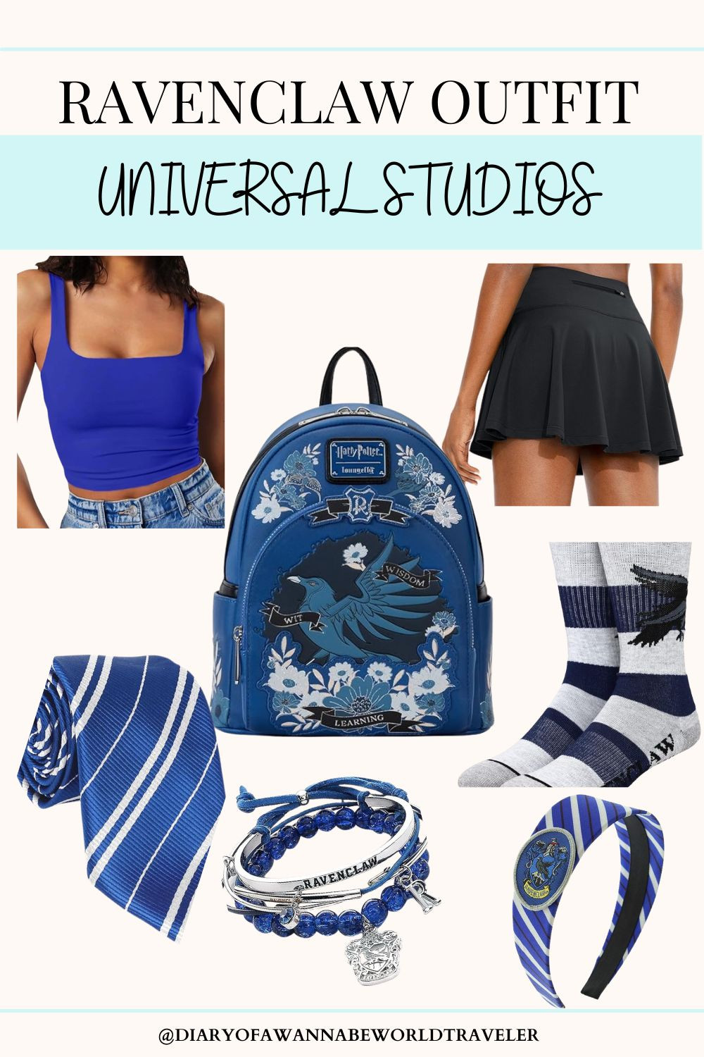Ravenclaw-themed Universal Studios Outfit. Show off your Ravenclaw spirit with this outfit complete with Ravenclaw accessories. 

 #LTKSeasonal #LTKFindsUnder100 #LTKTravel