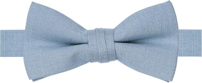 BELLUNO Solid Bow Tie Pre-Tied for Men and Boys, Cotton and Linen Blended Bowties | Amazon (US)