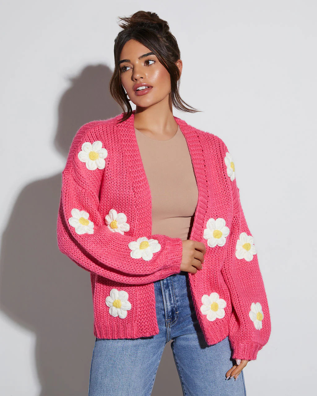 Fallen Daisy Oversized Knit Cardigan | VICI
