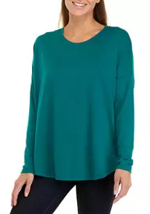 Women's Long Sleeve Baby Terry Solid T-Shirt | Belk