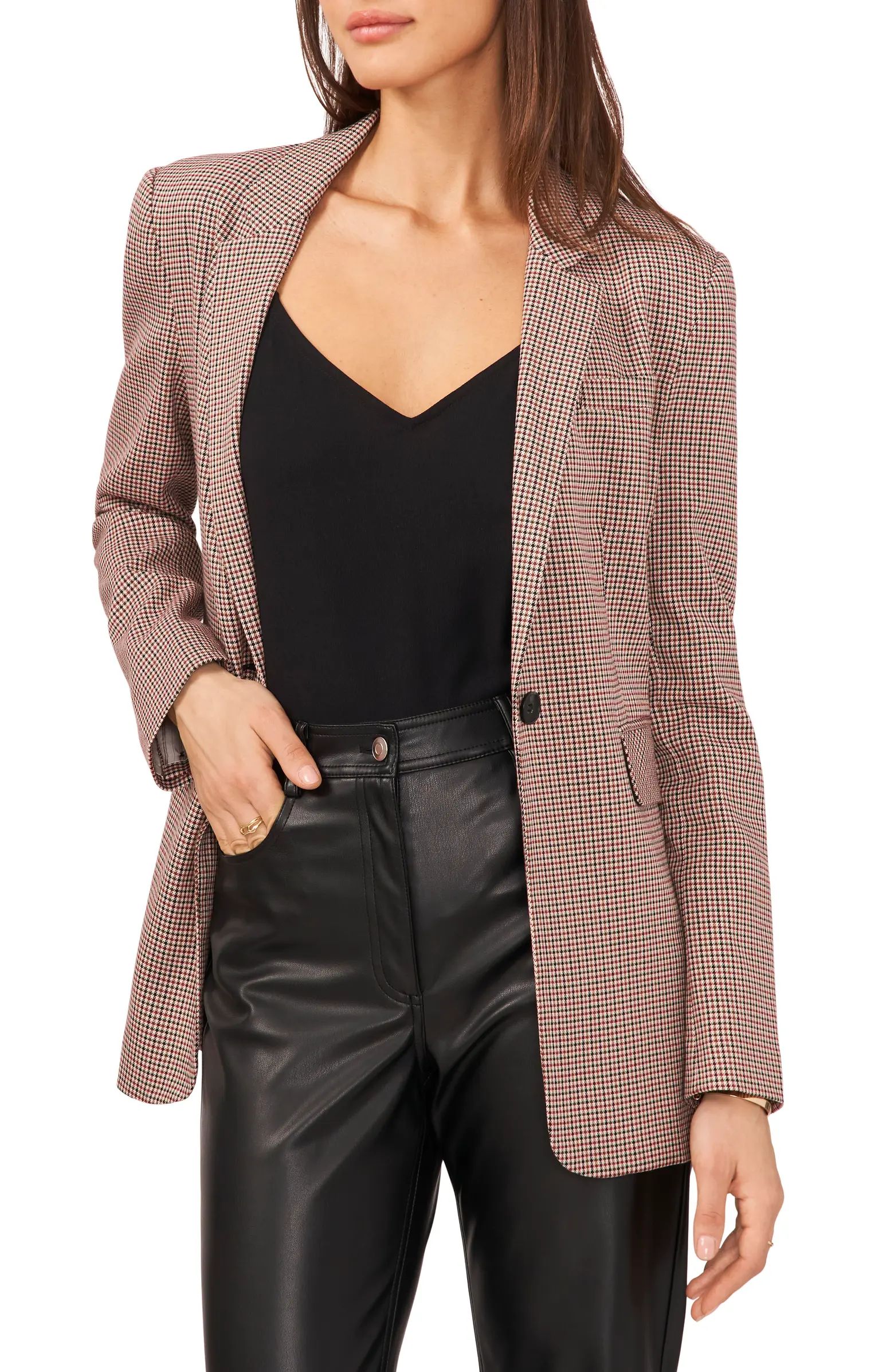 Houndstooth One-Button Blazer | Nordstrom