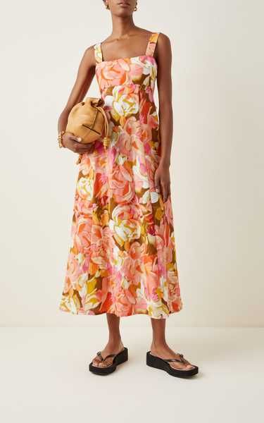 Tate Linen-Blend Midi Dress | Moda Operandi (Global)