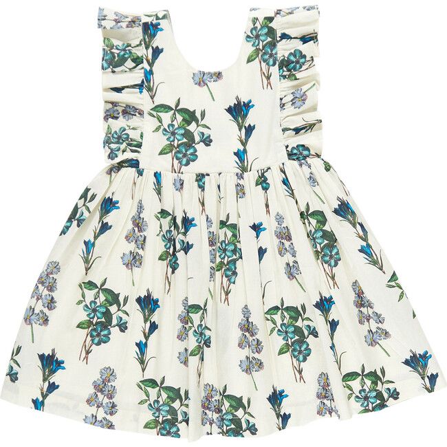 Girls Marceline Dress, Blue Botanical | Maisonette