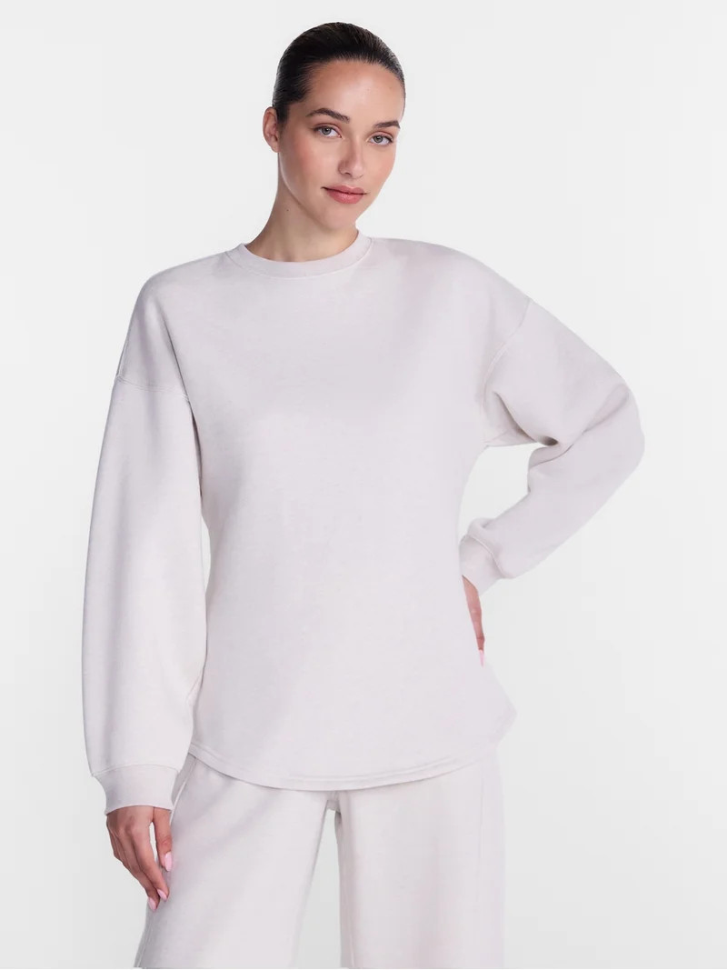 Athletic Works Women's and Women's Plus Cinched Fleece Sweatshirt, Sizes XS-4X | Walmart (US)