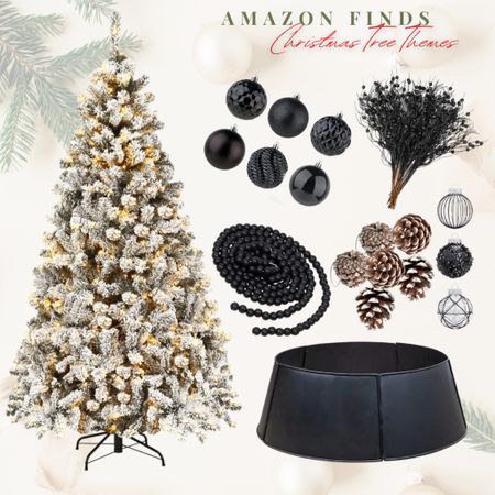 Black and all thing’s neutral are my favorite colors and I just love how these colors look paired with a frosted Christmas tree. I’m also loving these tree collars as well. Are you a tree collar fan or do you prefer a tree skirt?

#LTKSeasonal #LTKhome #LTKHoliday