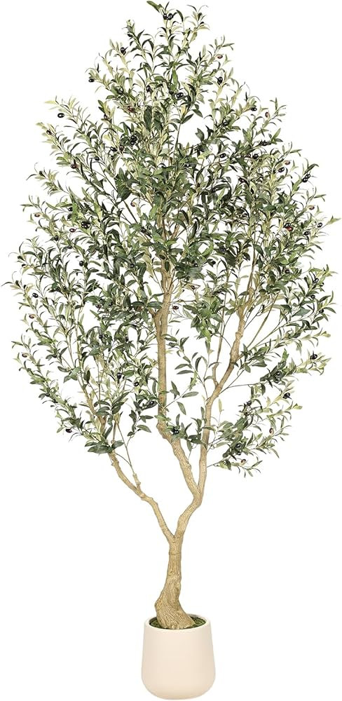 Realead 8ft Faux Olive Tree with Tall Exquisite Planter - Realistic Olive Trees Artificial Indoor... | Amazon (US)