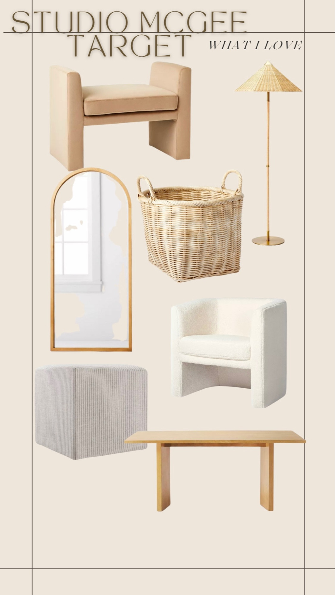 Home Decor
Barrel accent chair, wicker lamp, pouf, basket, mirror, ottoman, arch mirror, wood mirror,threshold, Studio McGee 

#LTKFind #LTKhome #LTKstyletip