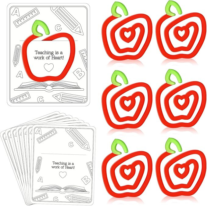 12 Pcs Jumbo Teacher Acrylic Paper Clips Set Teacher Appreciation Gifts with Thank You Cards 4 In... | Amazon (US)