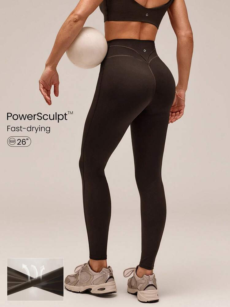 GLOWMODE 26" Powersculpt Training Leggings Medium Impact Training Workout Quick Dry Moisture Wick... | SHEIN