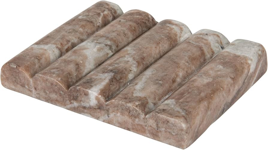 Creative Co-Op Hand-Carved Marble Soap Dish, Brown | Amazon (US)
