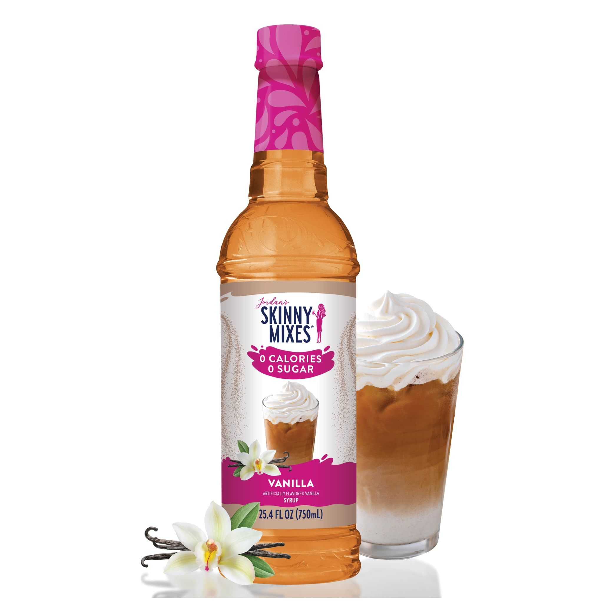 Jordan's Skinny Syrups Sugar Free Coffee Syrup, Vanilla Flavor Drink Mix, Zero Calorie Flavoring ... | Amazon (US)