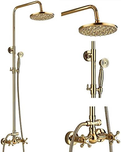 Votamuta Bathroom Rain Shower Faucet Gold Finish 8 Inch Rainfall Shower Head Shower System Wall M... | Amazon (CA)