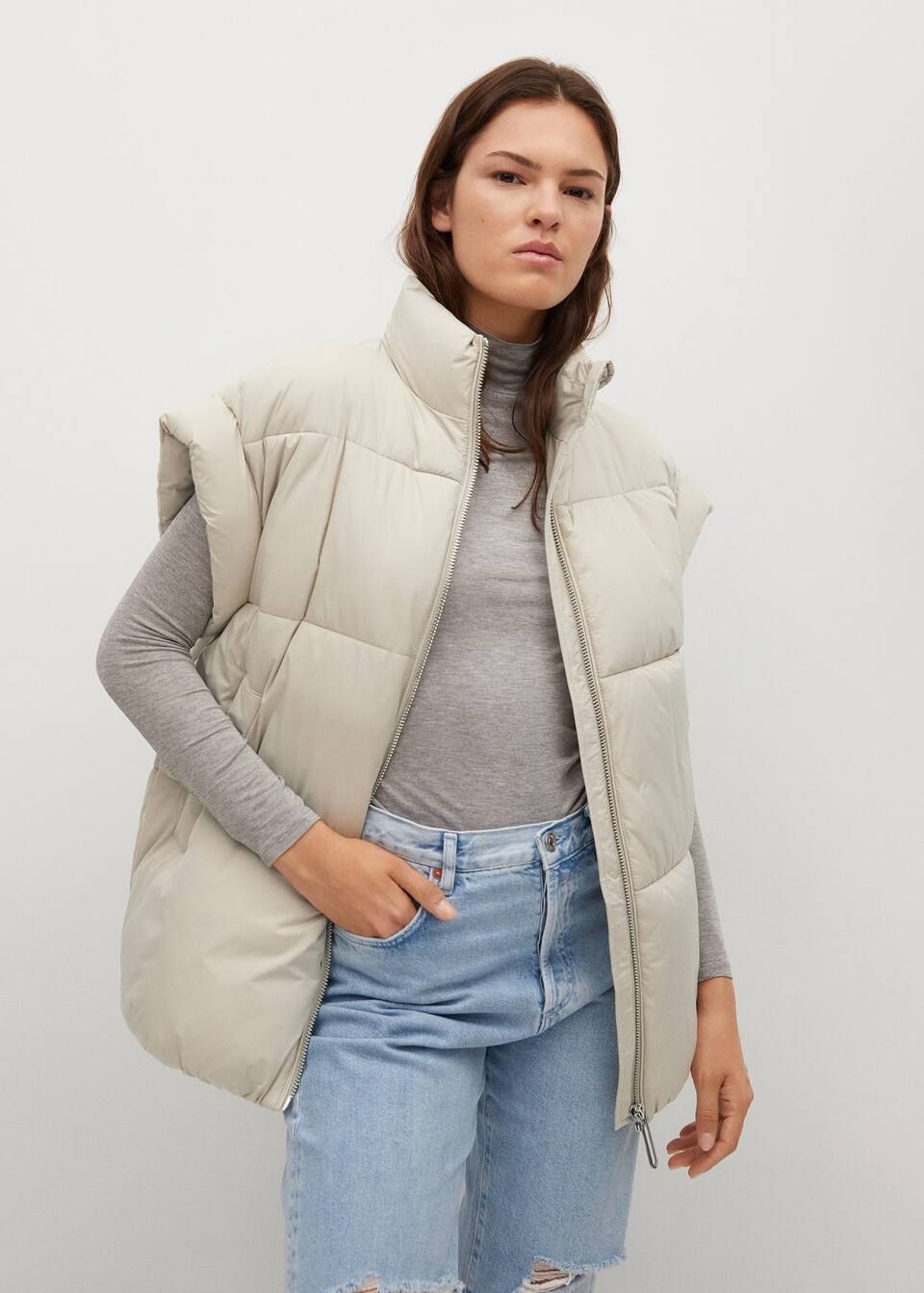 Quilted zipper gilet | MANGO (US)