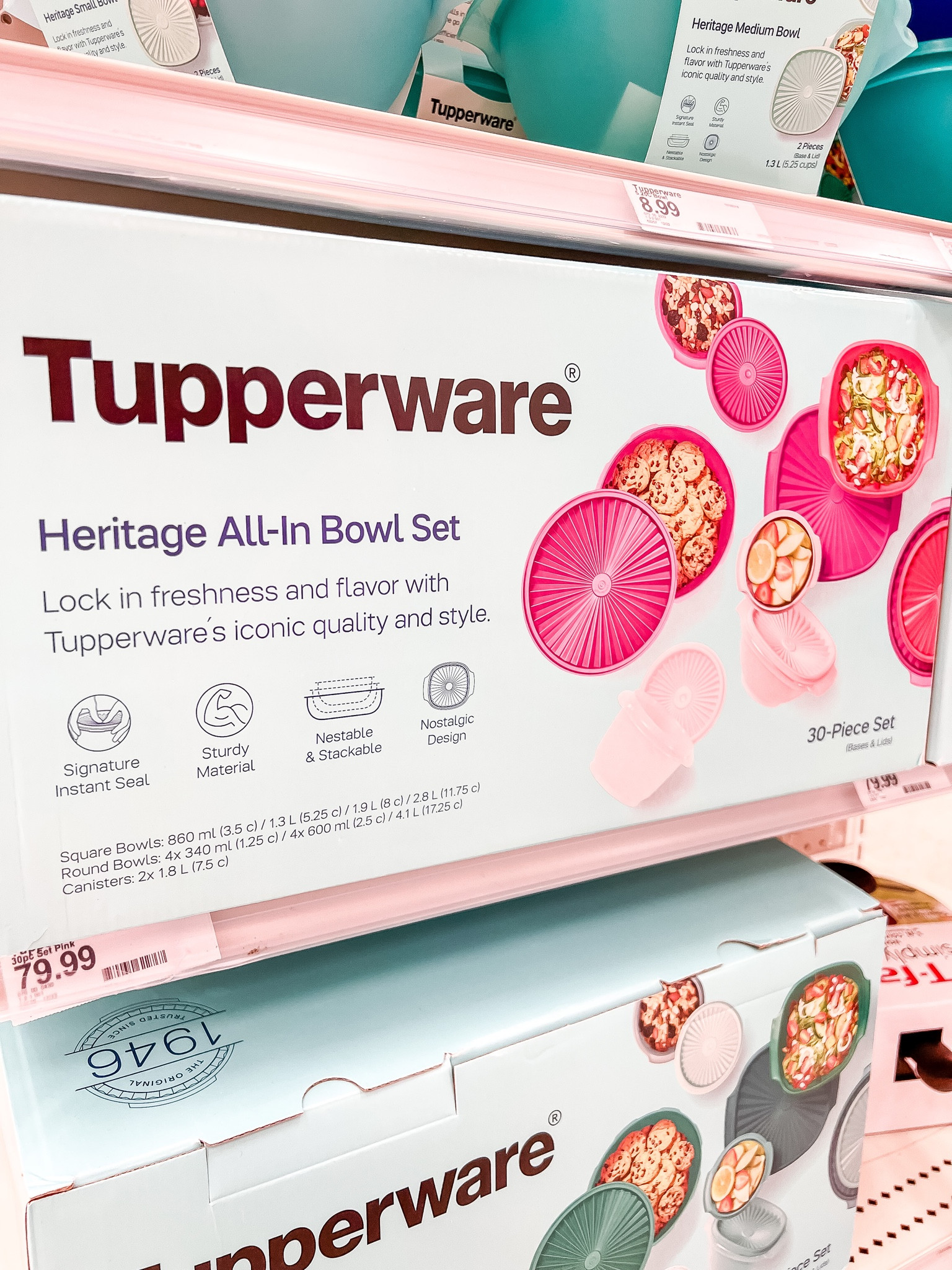 Tupperware Heritage Get It All Set 30pc Set - Pink