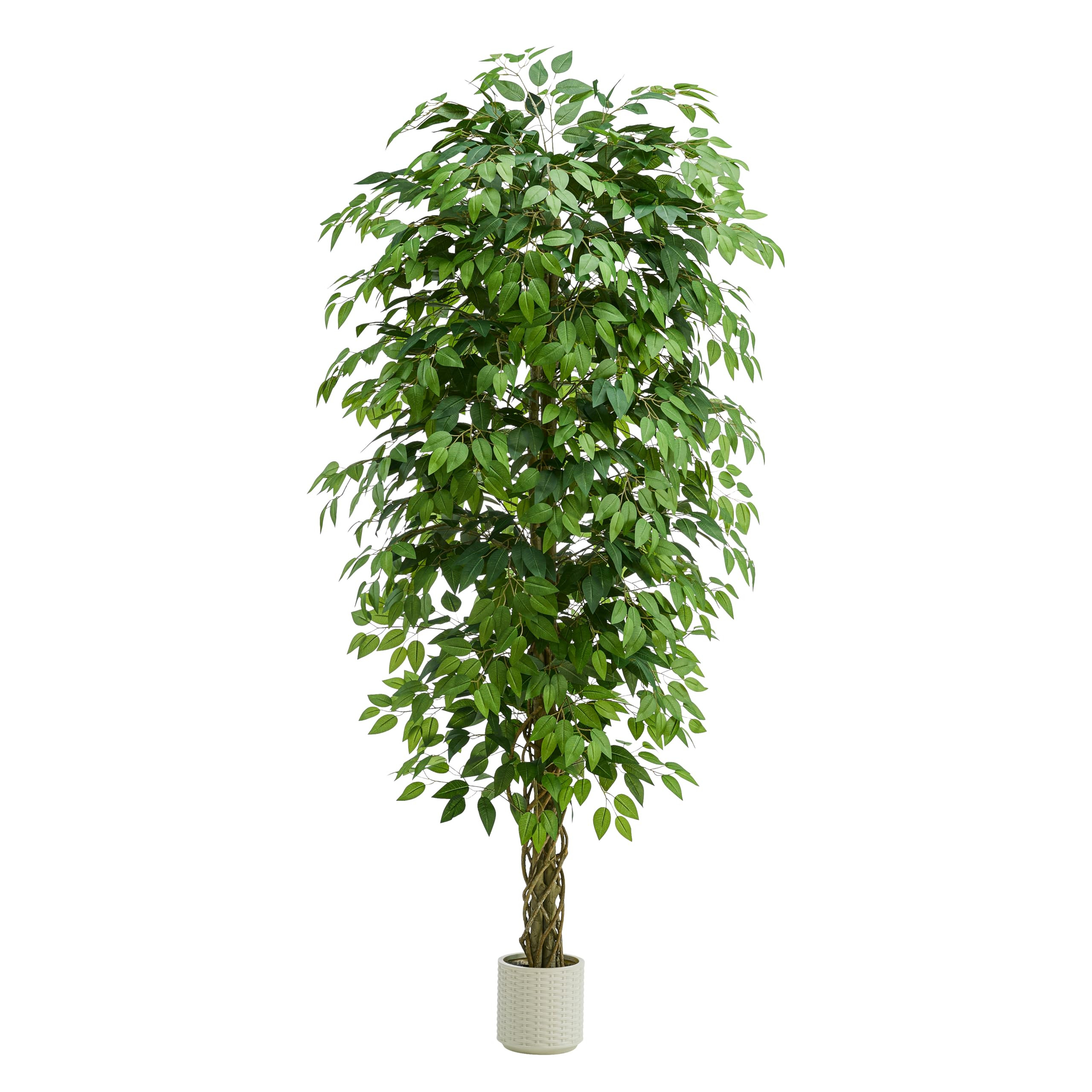Artificial Ficus Tree：6FT Faux Silk Floor Plant Realistic Tall Fake Ficus Large Potted with Bra... | Amazon (US)