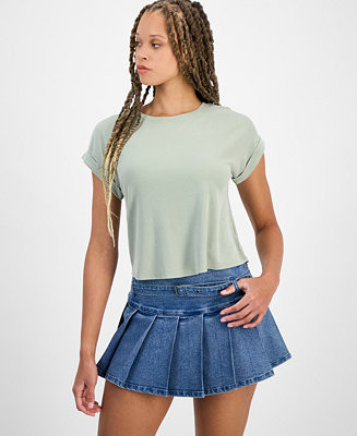 Hippie Rose Juniors' Cuffed Short-Sleeve Tee - Macy's | Macy's