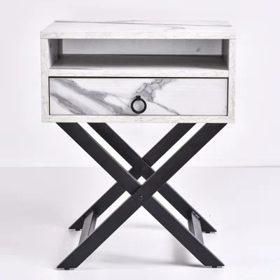 Kolar 1 Drawer Nightstand Wrought Studio™ Color: Marble | Wayfair North America